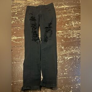 Hollister Black Distressed Skinny Jeans